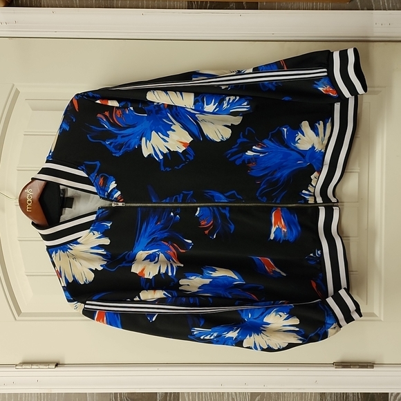 ashley sport Jackets & Blazers - Ashley sport size 26 blue black floral varsity jacket size 26